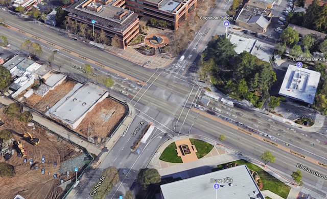 Castro and El Camino Real, the intersection where I spent most of my time on my commute