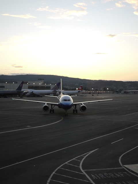 SFO plane sunset 