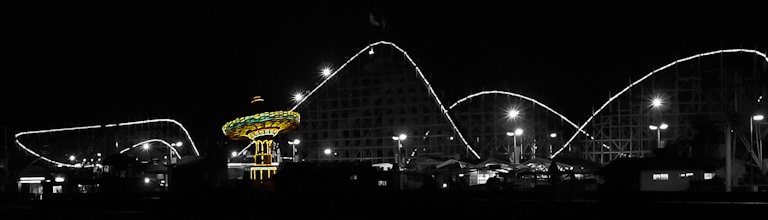 colorized santa cruz boardwalk