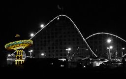 colorized santa cruz boardwalk
