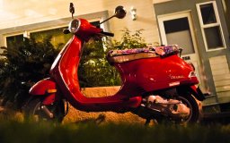 march 2011 night red scooter