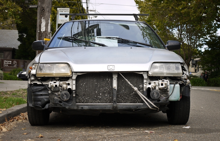 honda crx front end bumper missing