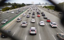 tilt shift cars freeway micromachines