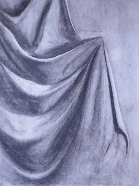 charcoal drawing drapery