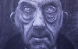 photo portrait study homeless man weird eye